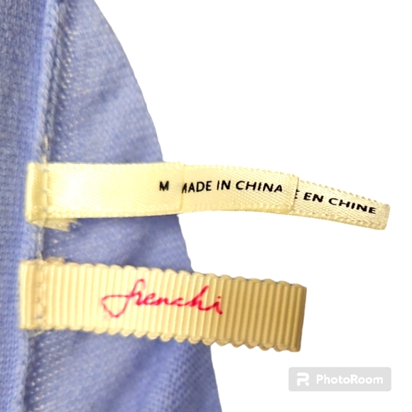 Frenchi 3/4 Sleeve Perrywinkle Button Up Cardi 100% Cotton Sz M - Picture 4 of 6